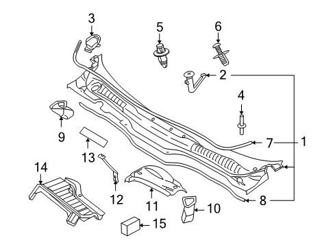 2010 Volvo C30 Cowl Diagram