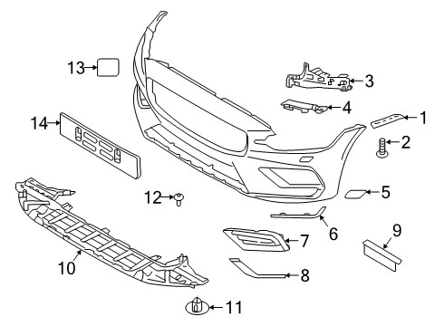 2019 Volvo V60 Bumper & Components - Front Diagram 3
