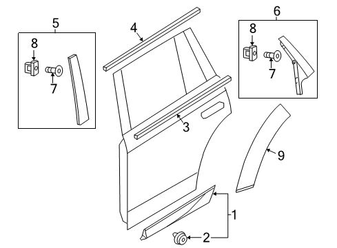 2024 Volvo XC60 Exterior Trim - Rear Door