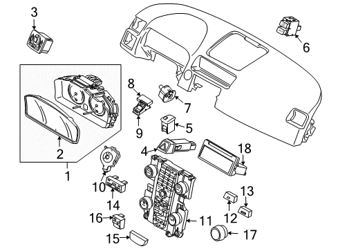 2012 Volvo C30 A/C & Heater Control Units Diagram