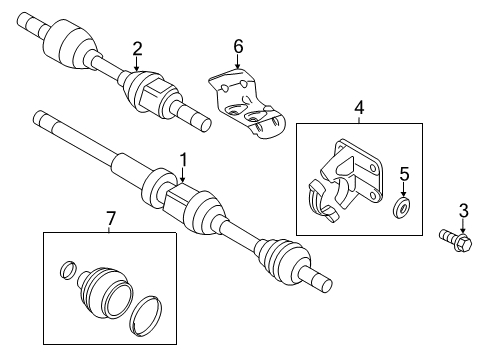 2012 Volvo XC70 Drive Axles - Front Diagram