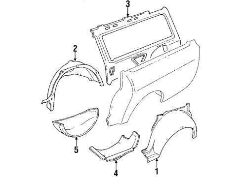 1993 Volvo 240 Inner Components - Quarter Panel Diagram 2