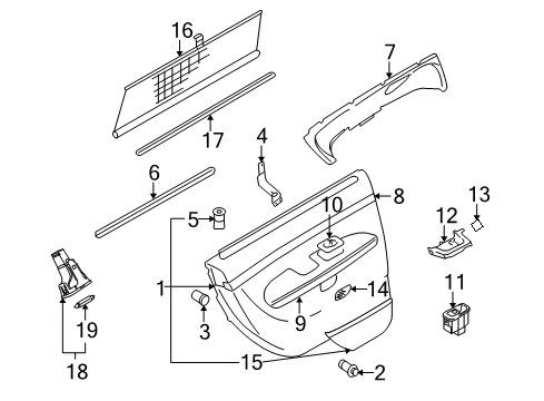 2006 Volvo S80 Interior Trim - Rear Door Diagram