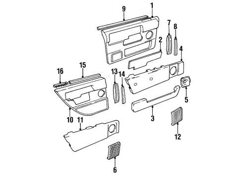 1986 Volvo 760 Front Door Trim Diagram
