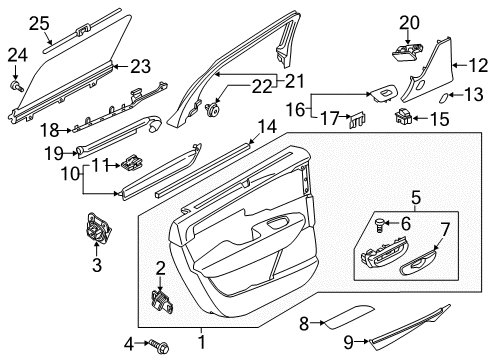 2019 Volvo V90 Interior Trim - Rear Door Diagram