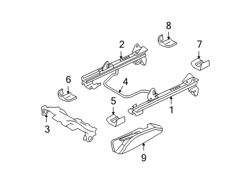 2007 Volvo XC70 Seat Track, Driver Side Diagram for 30749832