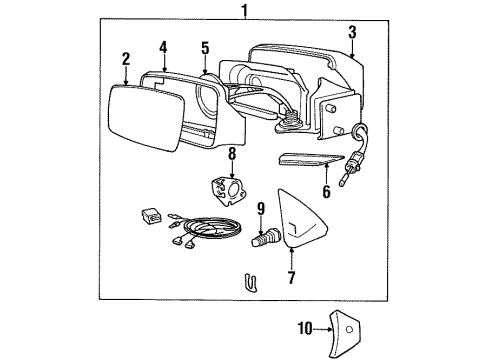 1994 Volvo 850 Outside Mirrors Diagram