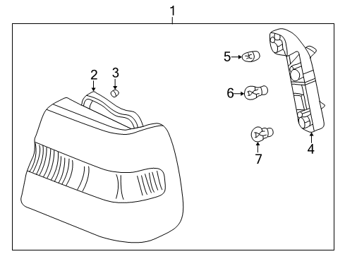 1999 Volvo S70 Tail Lamp Assembly, Driver Side Diagram for 9151631