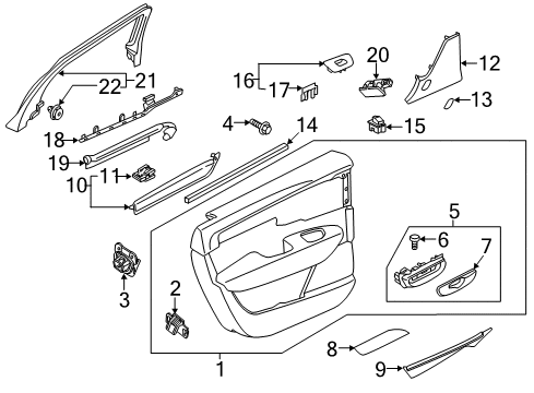 2021 Volvo V90 Cross Country Interior Trim - Rear Door Diagram 2