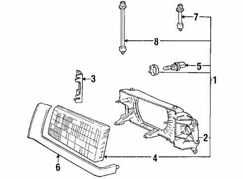 1991 Volvo 740 Headlamp Components