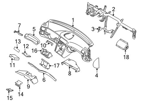 2004 Volvo S80 Instrument Panel Diagram