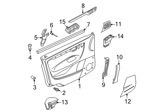 2007 Volvo XC70 Interior Trim - Front Door Diagram