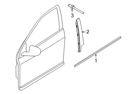 2015 Volvo V60 Exterior Trim - Front Door Diagram