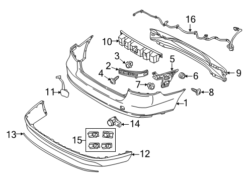 2015 Volvo S80 Bumper & Components - Rear Diagram