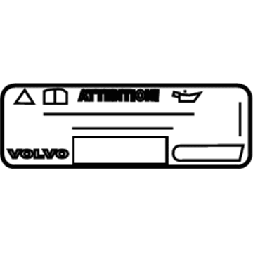 Volvo 31276364 Info Label 31276364 Volvo Info Label Illustration 1 of 1
