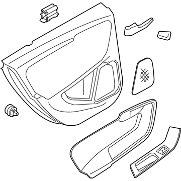 Volvo 39832576 Door Trim Panel, Black, Driver Side 39832576 Volvo Door Trim Panel, Black, Driver Side Illustration 1 of 1