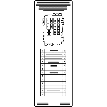Volvo 30659198 Fuse Box Label 30659198 Volvo Fuse Box Label Illustration 1 of 1