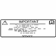 Volvo 9454010 Caution Label Volvo 9454010 Caution Label