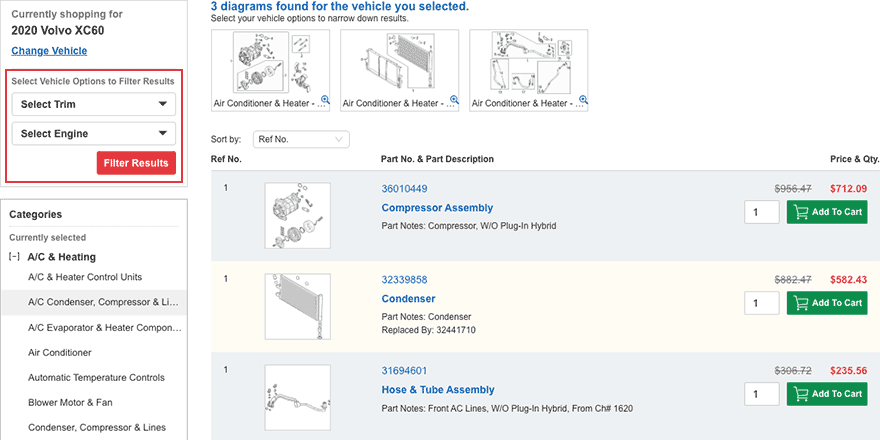 The part I'm looking for has multiple listings, what do I do?